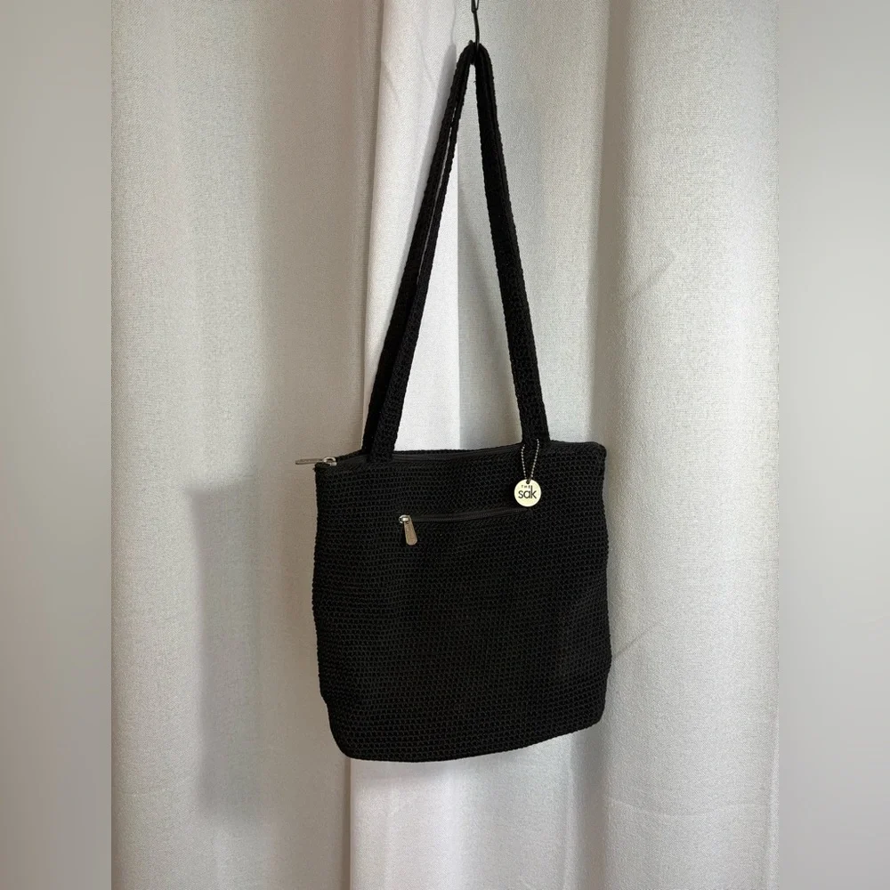 The‎ Sak Black Crochet shoulder bag with Hang Tag EUC